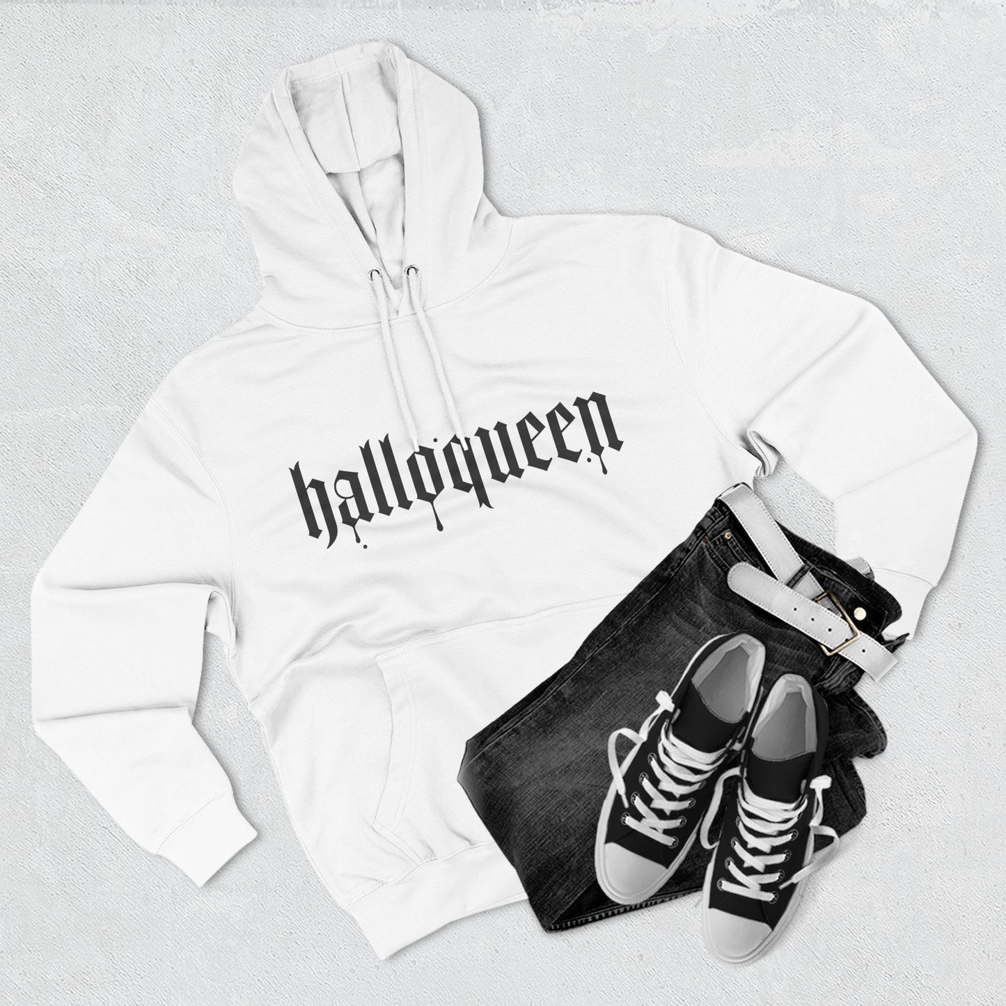 Three-Panel Fleece Hoodie with Unique Graphics - Perfect for Fall, Halloween, Casual Wear, Gift, Overthinking Design